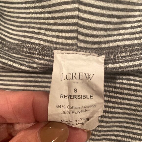 J CREW Women's Gray reversible Cow Neck with Drawstring Sweatshirt, Size Small - Picture 8 of 8